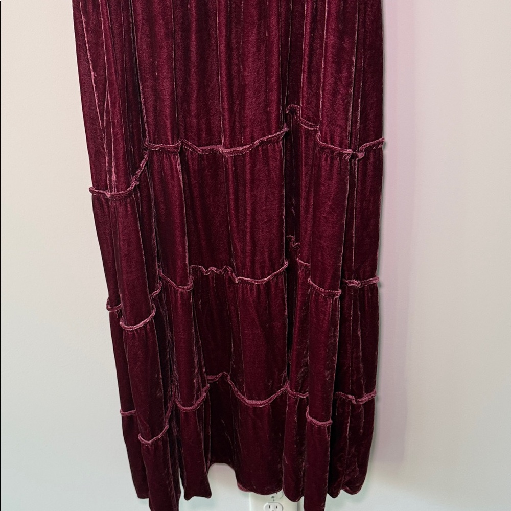 Hill House Burgundy Velvet Midi Dress - Picture 4 of 4